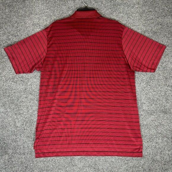 Adidas Shirt Mens XL Red Polo Striped Short Sleeve Climalite Polyester Adult - Picture 6 of 8